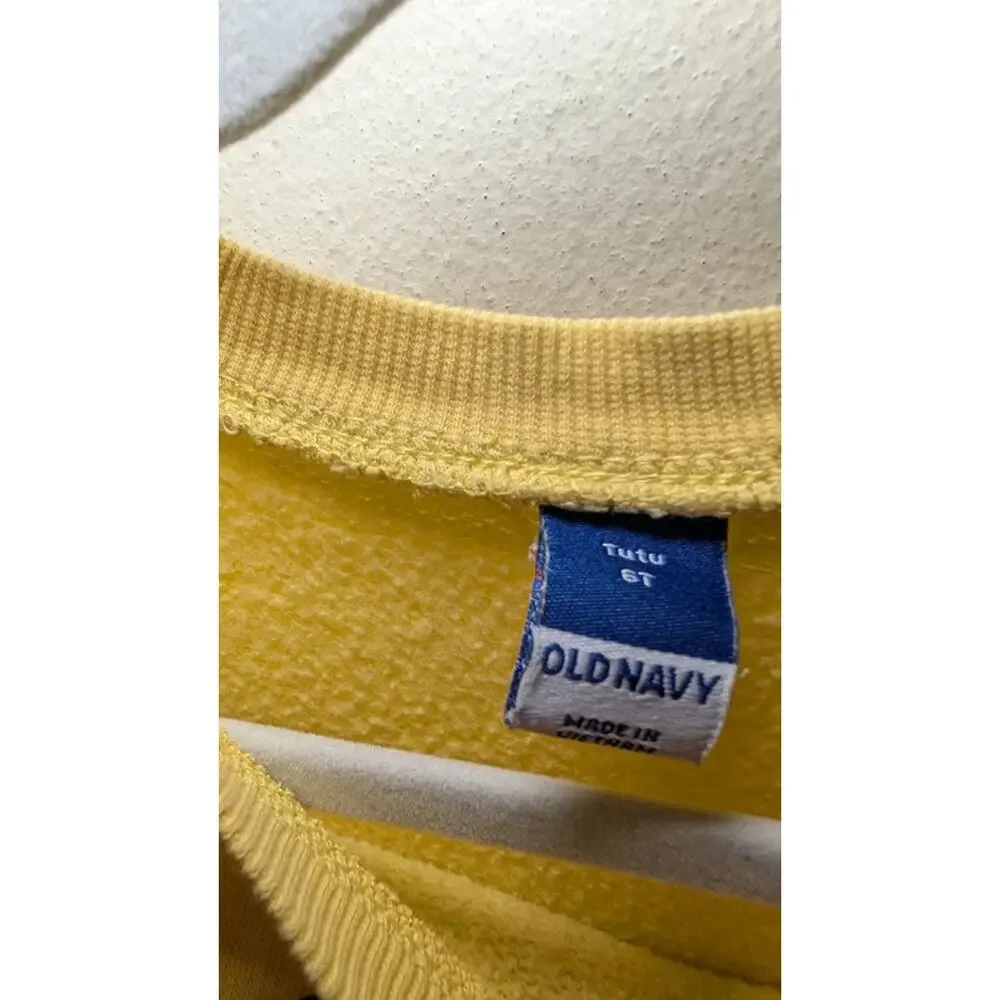 Old Navy Kids Yellow Rainbow Sweatshirt Peace Love Happiness Girls Size 6T